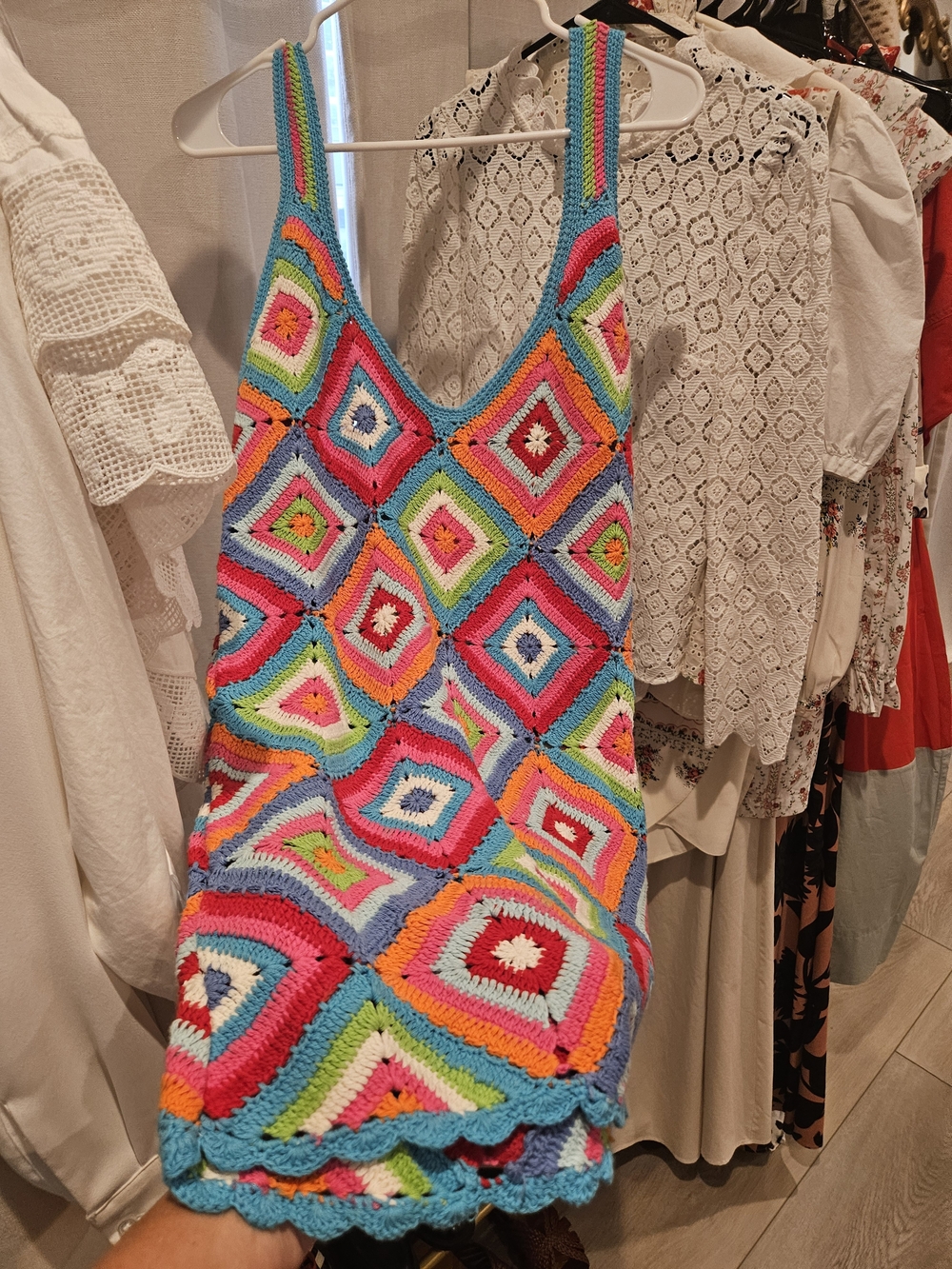 Show Me Your Mumu Multicolor Crochet Diamond Dress - Picture 5 of 6